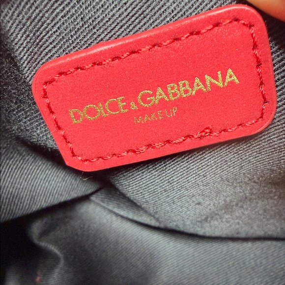 Dolce & Gabbana Make Up Red Dome Cosmetic Pouch with Gold Logo - Picture 6 of 12